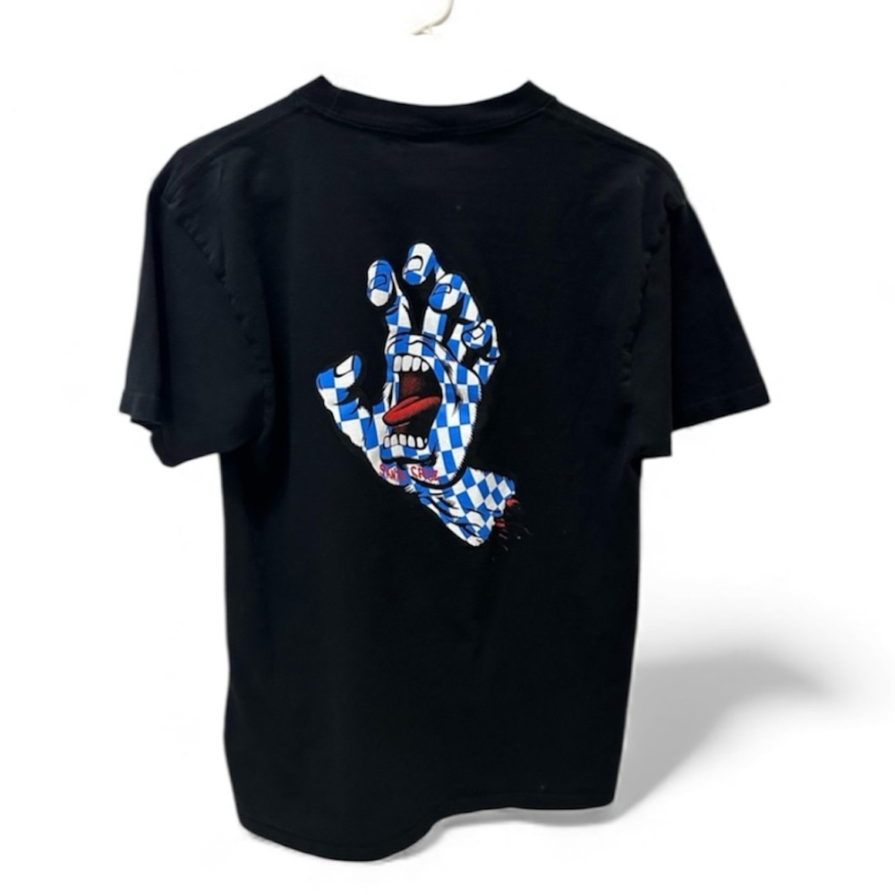SANTA CRUZ Screaming arch hand Skateboard T Shirt Black size M Medium